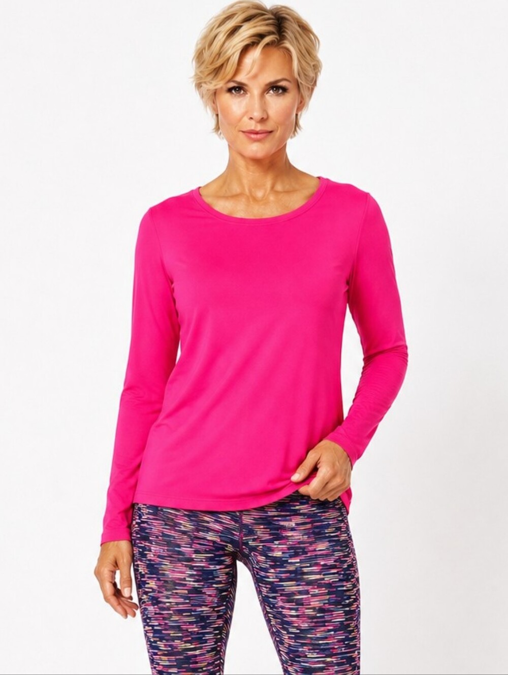 Athletic Works Hot Pink Long Sleeve Athleisure Top XL